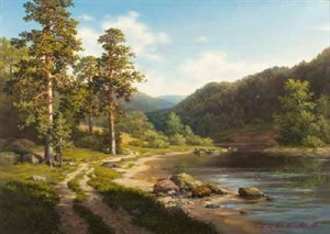&amp;quot;Сосны на берегу озера  (2 вариант)&amp;quot;