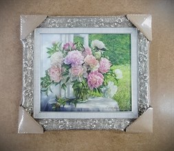 Картина в раме "Пионы у окна" - фото 5487