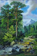 Картина маслом "Горная речка" - фото 5494